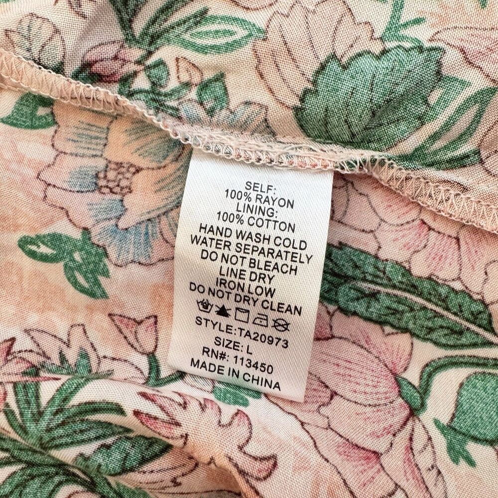 Lulumari Halter Floral Handkerchief Top Boho Festival Backless Lined Sz L - Picture 6 of 7